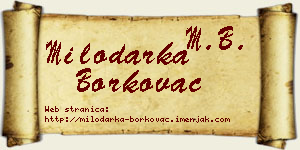 Milodarka Borkovac vizit kartica